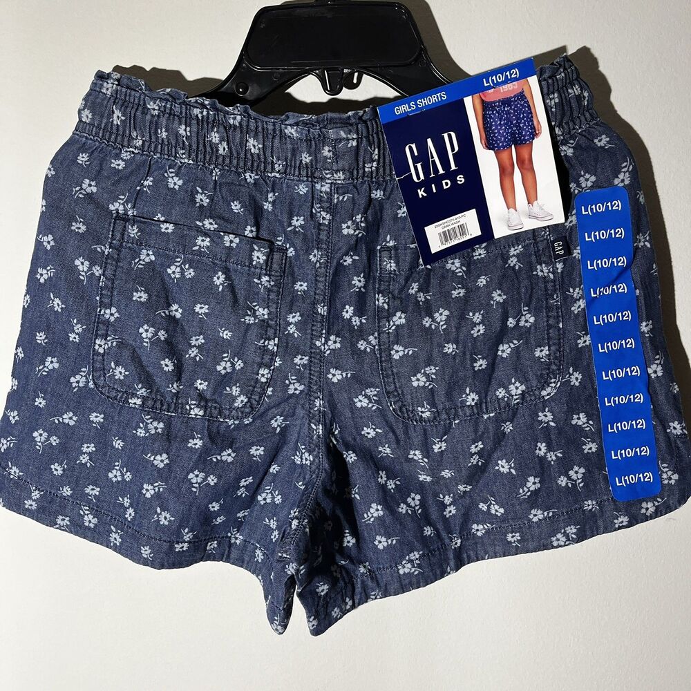 Gap Kids Girls 12 Light Durable Soft Fabric 100% cotton Pockets Drawstrings Blue